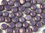 Tschechische Glasperlen PRECIOSA Candy™ 8mm 2 Loch Kreideweiß Lila Vega Luster Tschechisches Glas Farbe_Purple