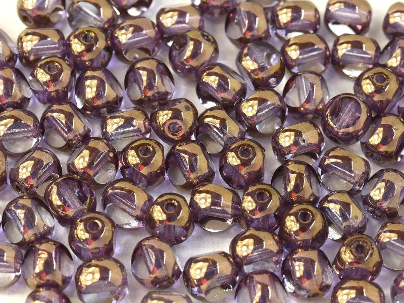 Feuerpolierte Perlenformen 6 mm Kristall Bronzefarben Tschechisches Glas Farbe_Clear Farbe_ Brown