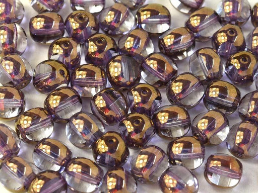 Feuerpolierte Perlenformen 8 mm Kristall Bronzefarben Tschechisches Glas Farbe_Clear Farbe_ Brown