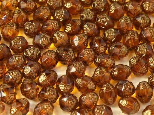 Feuerpolierte Perlenformen 8x6 mm Topas Bronzefarben Tschechisches Glas Farbe_Brown