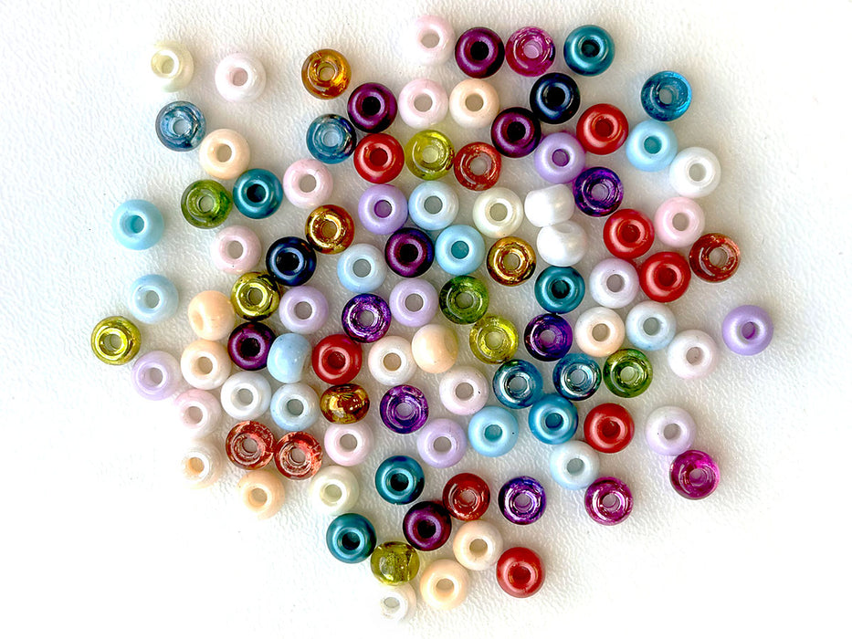 50 St. Pony Gepresste Perlen 5,5 mm, Mega-Mischung, Tschechisches Glas (Pony Beads)