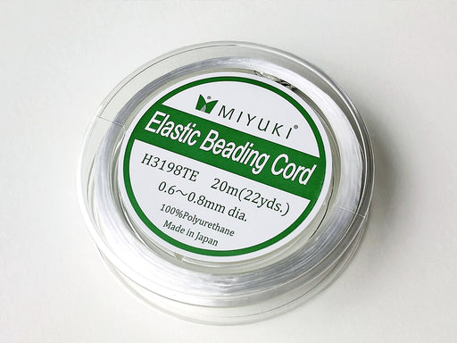 1 pc Elastische Perlenschnüre 20 m x 0,6-0,8 mm, Weiß, (Elastic Beading Cords)