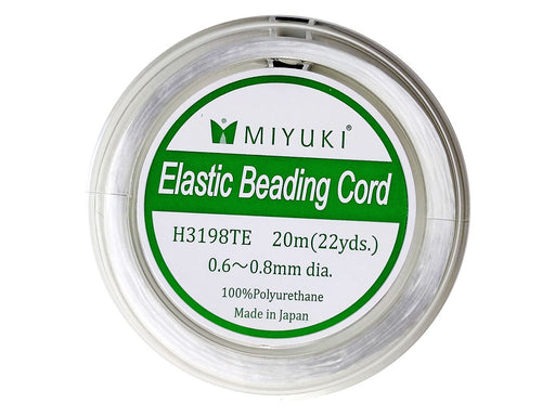 1 pc Elastische Perlenschnüre 20 m x 0,6-0,8 mm, Weiß, (Elastic Beading Cords)