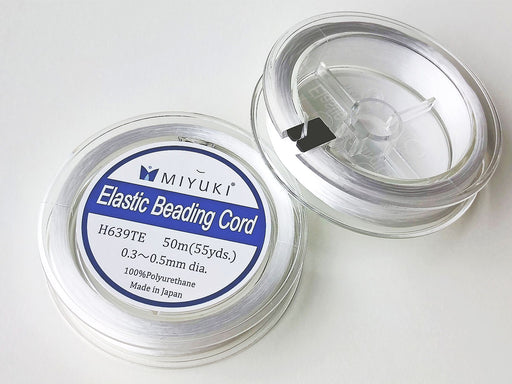 1 pc Elastische Perlenschnüre 50 m x 0.3-0.5 mm, Weiß, (Elastic Beading Cords)
