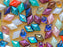 30 St. Diamonduo™ Beads 5x8 mm, 2 Holes,  Mix, Czech Glass