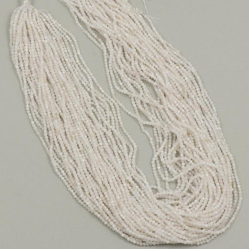 Edelsteinperlen 2 mm Alabaster Blaue Glasur  Farbe_White
