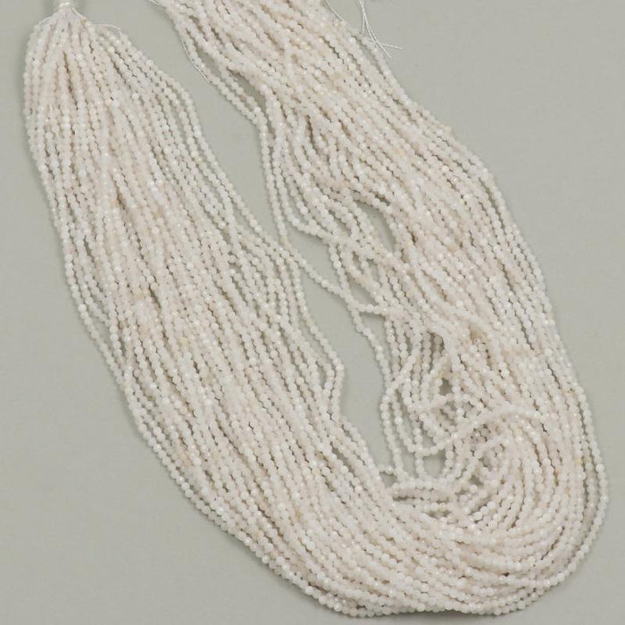Edelsteinperlen 2 mm Alabaster Blaue Glasur  Farbe_White