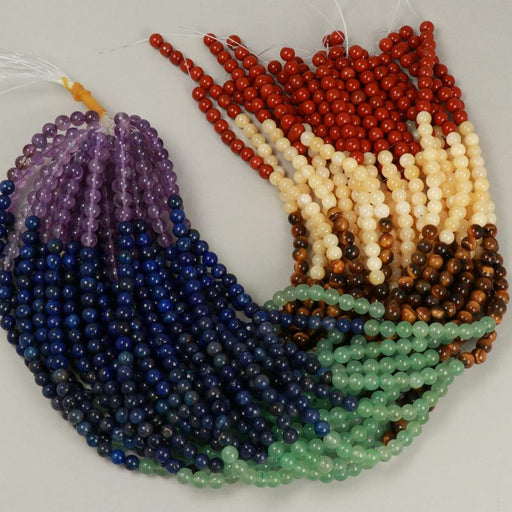Edelsteinperlen 6 mm Türkis-Blau-Violett  Farbe_Multicolored