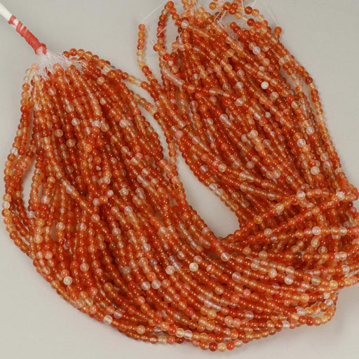 Edelsteinperlen 4 mm Alabaster Rot-Orange in Keramikoptik  Farbe_Orange
