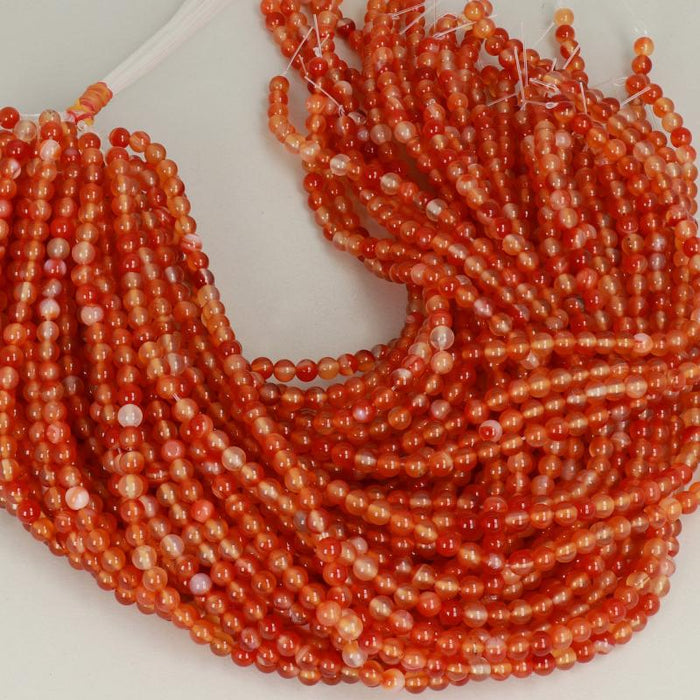 Edelsteinperlen 6 mm Alabaster Rot-Orange in Keramikoptik  Farbe_Orange
