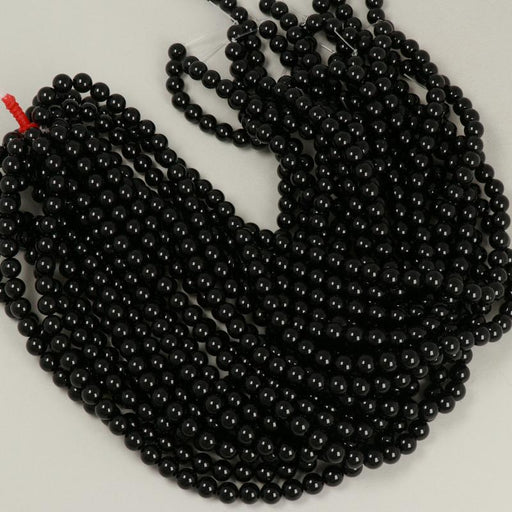 Edelsteinperlen 8 mm Aquamarin mit Silberdekor  Farbe_Black