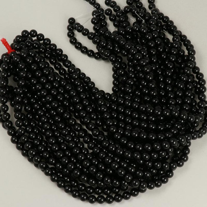Edelsteinperlen 8 mm Aquamarin mit Silberdekor  Farbe_Black