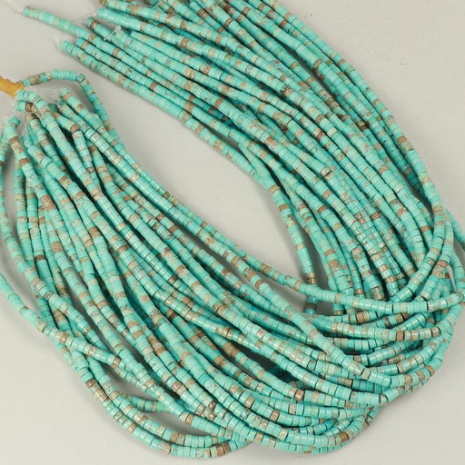 Edelsteinperlen 4x2 mm Howlith Türkis Blau Mehrfarbig Heishi  Farbe_Blue Farbe_ Green