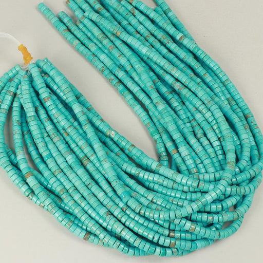 Edelsteinperlen 6x3 mm Howlith Türkis Blu Heishi  Farbe_Blue Farbe_ Green