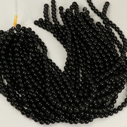 Edelsteinperlen 8 mm Obsidiana Schwarz Rund Glatt  Farbe_Black