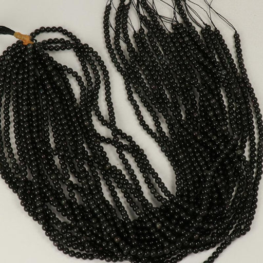 Edelsteinperlen 4 mm Obsidiana Regenbogen Rund Glatt  Farbe_Black
