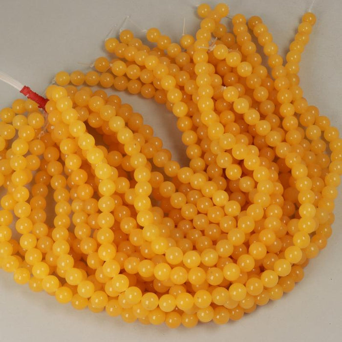 Edelsteinperlen 10 mm Gefärbte Jade Gelb Rund Glatt  Farbe_Yellow