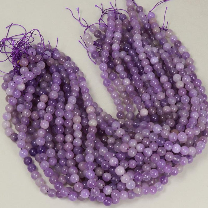 Edelsteinperlen 8 mm Gefärbte Jade Lila Rund Glatt  Farbe_Purple