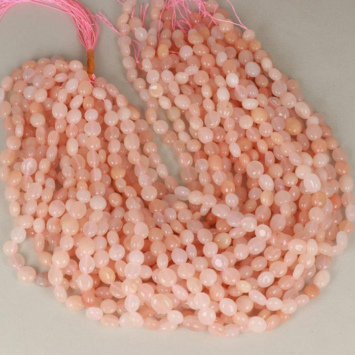 Edelsteinperlen 10x8 mm Avventurin-Rosen-Nugget glatt  Farbe_Pink