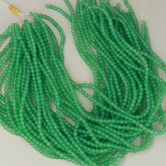 1 Strand 38/40 cm Edelsteinperlen 4 mm Aventurin Grün Rund glatt  Farbe_Green