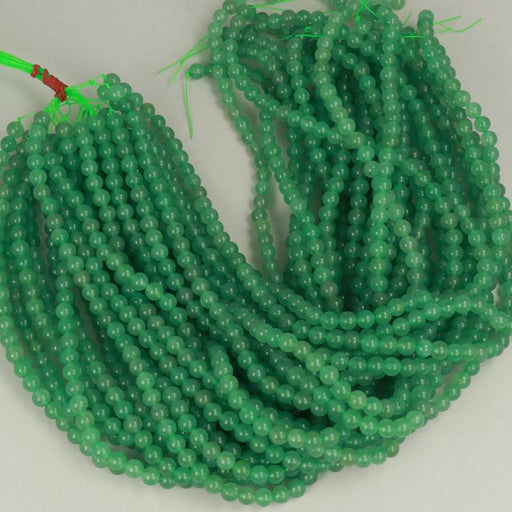 1 Strand 38/40 cm Edelsteinperlen 6 mm Aventurin Grün Rund glatt  Farbe_Green
