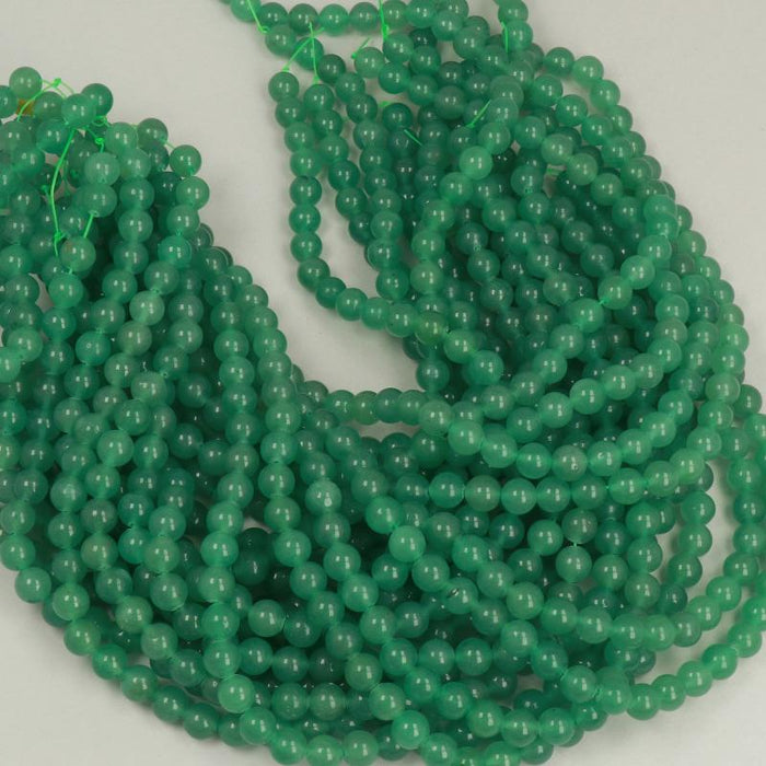 1 Strand 38/40 cm Edelsteinperlen 8 mm Aventurin Grün Rund glatt  Farbe_Green