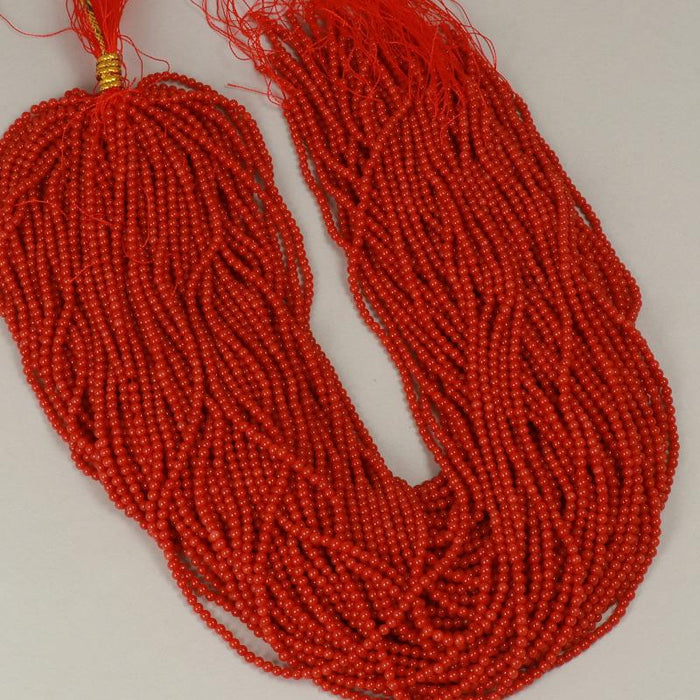 1 Strand 38/40 cm Edelsteinperlen 2.5x3 mm Koralle Bambus Rot Rund glatt  Farbe_Red
