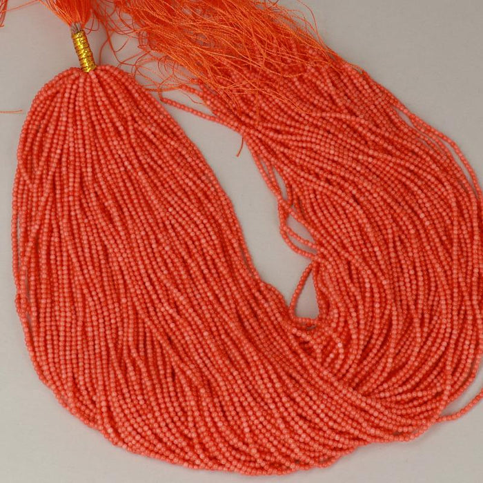 1 Strand 38/40 cm Edelsteinperlen 2 mm Koralle Bambus Momo Rund glatt  Farbe_Red