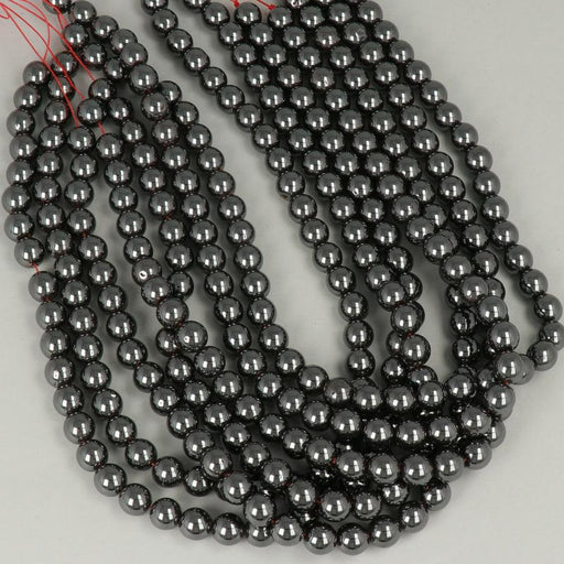 1 Strand 38/40 cm Edelsteinperlen 10mm Hämatit Rund glatt  Farbe_Grey