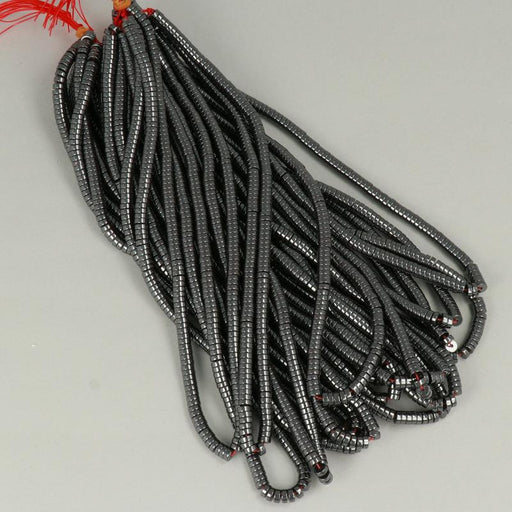 1 Strand 38/40 cm Edelsteinperlen 5x2 mm Hämatit Heishi  Farbe_Grey