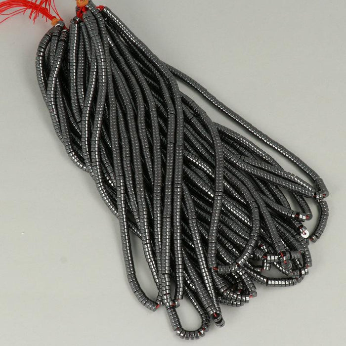 1 Strand 38/40 cm Edelsteinperlen 5x2 mm Hämatit Heishi  Farbe_Grey