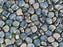 30 St. Ginko Beads 7.5x7.5x3.4 mm, 2 Holes, Chrysolite Rembrandt Matte, Czech Glass