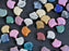 30 pcs Ginkgo Perlen 7.5x7.5x3.4 mm, 2-Loch, Mega -Mischung, Tschechisches Glas (Ginko Beads)