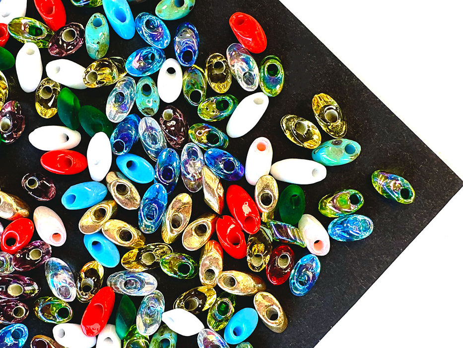 10 g Lange Magatama Perlen 4x7 mm, Mix, Japanische Glasperlen Miyuki (Long Magatama Beads)