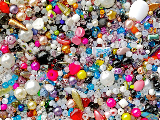 40 g Mix Perlen Schlechte Qualität, Verschiedene Formen, Tschechische Glas
