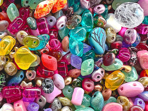 40 g Glasperlen-Mix MATUBO Perlen, Verschiedene Formen und Größen, Tschechisches Glas (Glass Bead Mix)