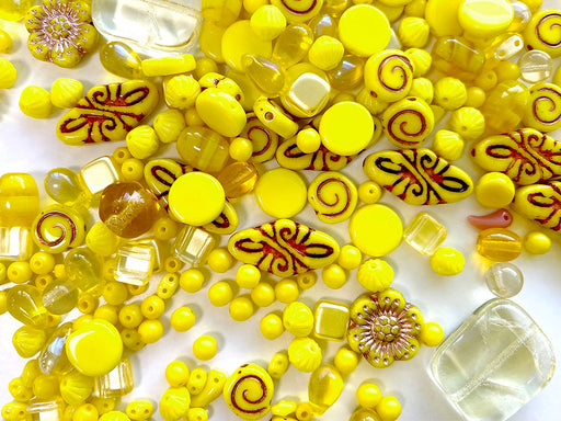 35 g Glasperlen-Mix, Jonquil Gelb Goldrute, Tschechisches Glas (Glass Bead Mix)