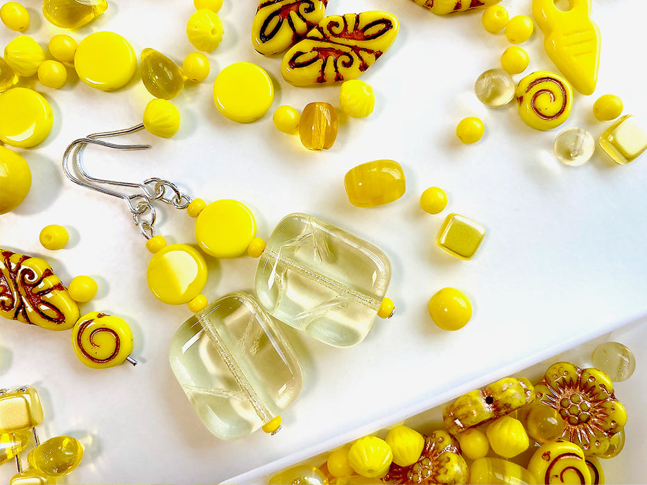 35 g Glasperlen-Mix, Jonquil Gelb Goldrute, Tschechisches Glas (Glass Bead Mix)