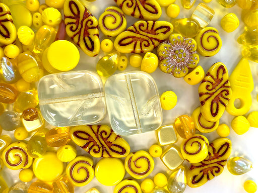 35 g Glasperlen-Mix, Jonquil Gelb Goldrute, Tschechisches Glas (Glass Bead Mix)