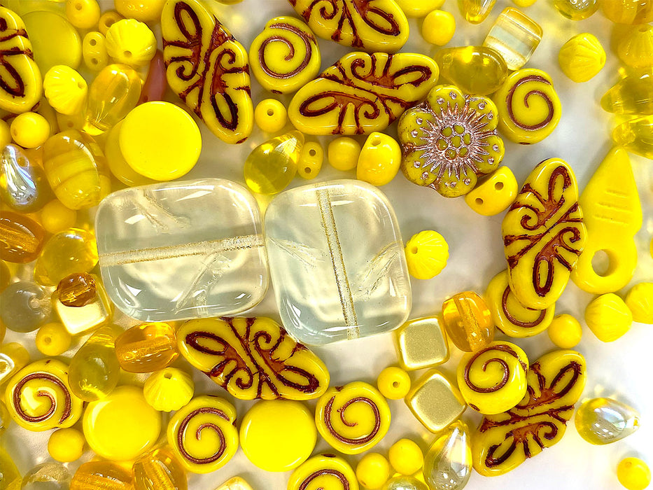 35 g Glasperlen-Mix, Jonquil Gelb Goldrute, Tschechisches Glas (Glass Bead Mix)