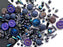 35 g Glasperlen-Mix, Magic Blue Violett Grau, Tschechisches Glas (Glass Bead Mix)