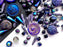 35 g Glasperlen-Mix, Magic Blue Violett Grau, Tschechisches Glas (Glass Bead Mix)