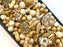 35 g Glasperlen-Mix, Goldener Kornfeld, Tschechisches Glas (Glass Bead Mix)
