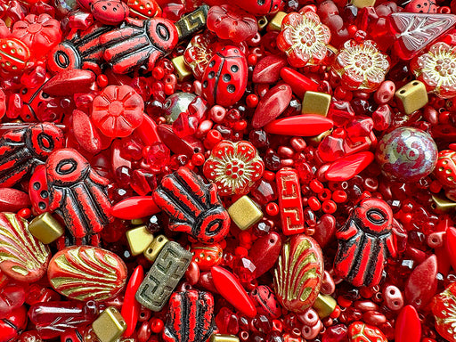 35 g Glasperlen-Mix, Fiery Sunset, Tschechisches Glas (Glass Bead Mix)