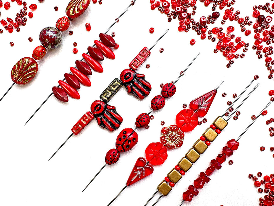 35 g Glasperlen-Mix, Fiery Sunset, Tschechisches Glas (Glass Bead Mix)