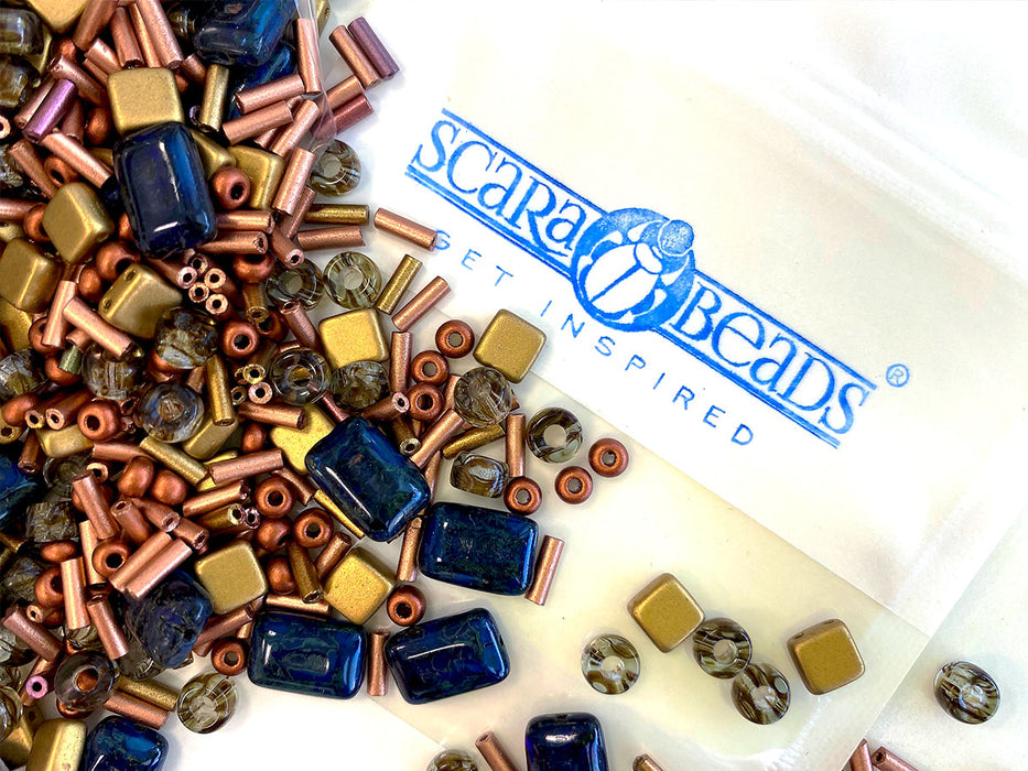 35 g Glasperlen-Mix, Sonne von Florenz, Tschechisches Glas (Glass Bead Mix)