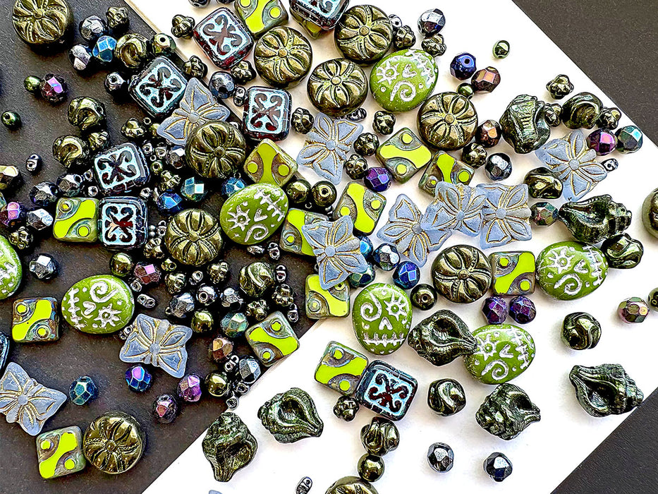 65 g Glasperlen-Mix, Funkelnde Feria, Tschechisches Glas (Unique Mix of Czech Glass Beads)