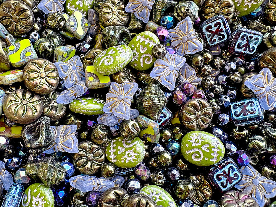 65 g Glasperlen-Mix, Funkelnde Feria, Tschechisches Glas (Unique Mix of Czech Glass Beads)