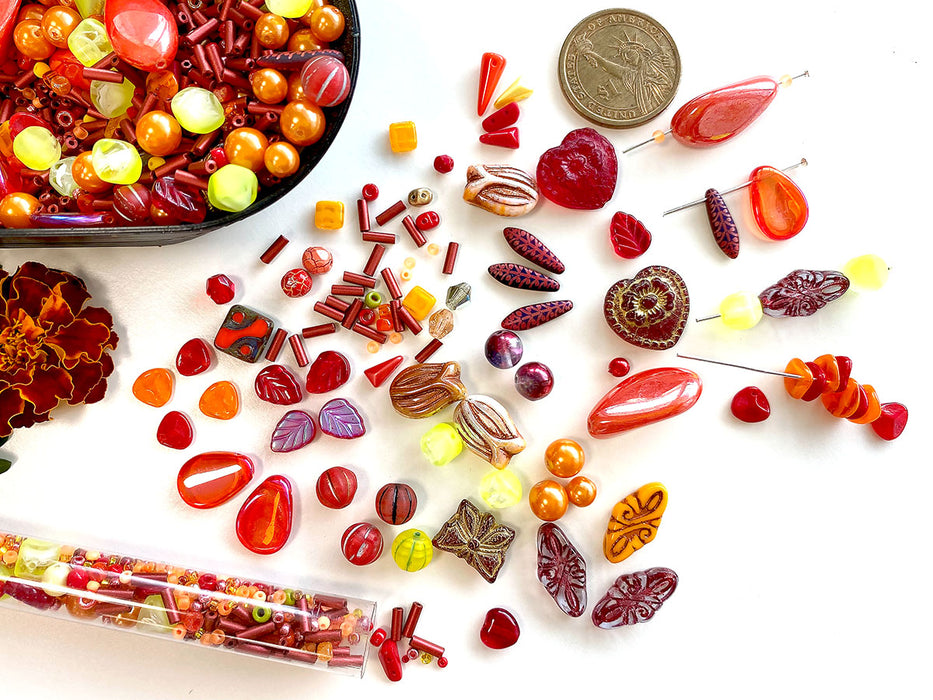 65 g Glasperlen-Mix, Sansibar, Tschechisches Glas (Unique Mix of Czech Glass Beads )