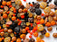 65 g Einzigartige Mischung aus tschechischen Glasperlen für die Schmuckherstellung, Perlen und Perlensortimente, Orange schwarzes Halloween, Tschechisches Glas (Unique Mix of Czech Glass Beads for Jewelry Making, Beads & Bead assortments.)